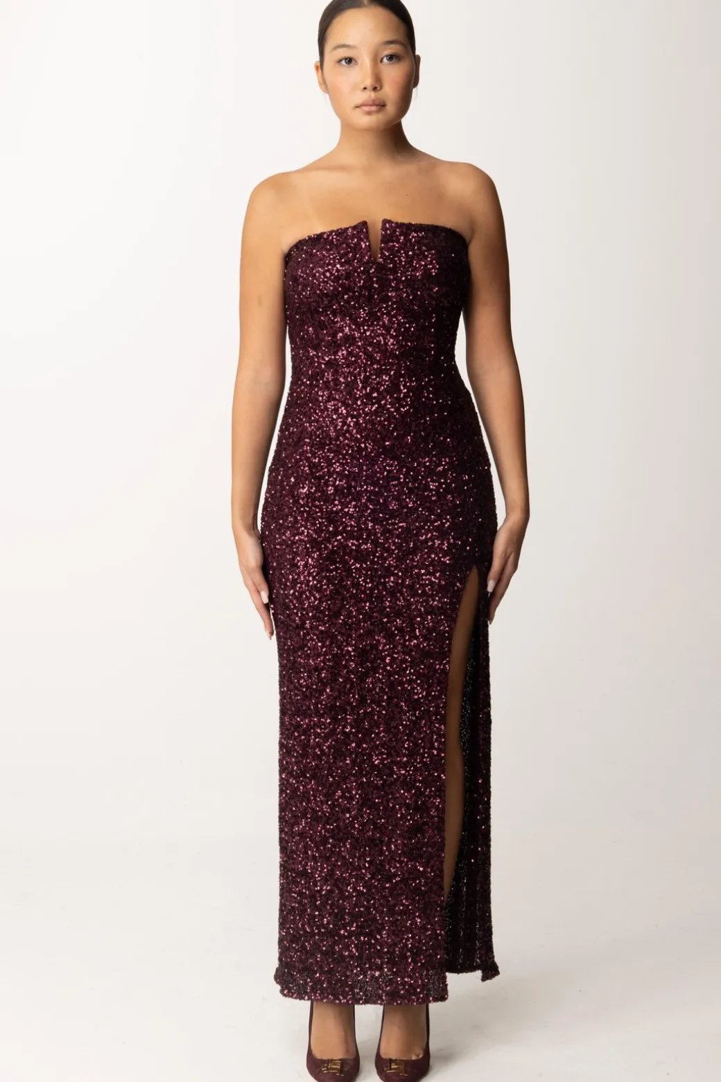 Donna Aniye By Abito Lungo a Fascia Full Paillettes