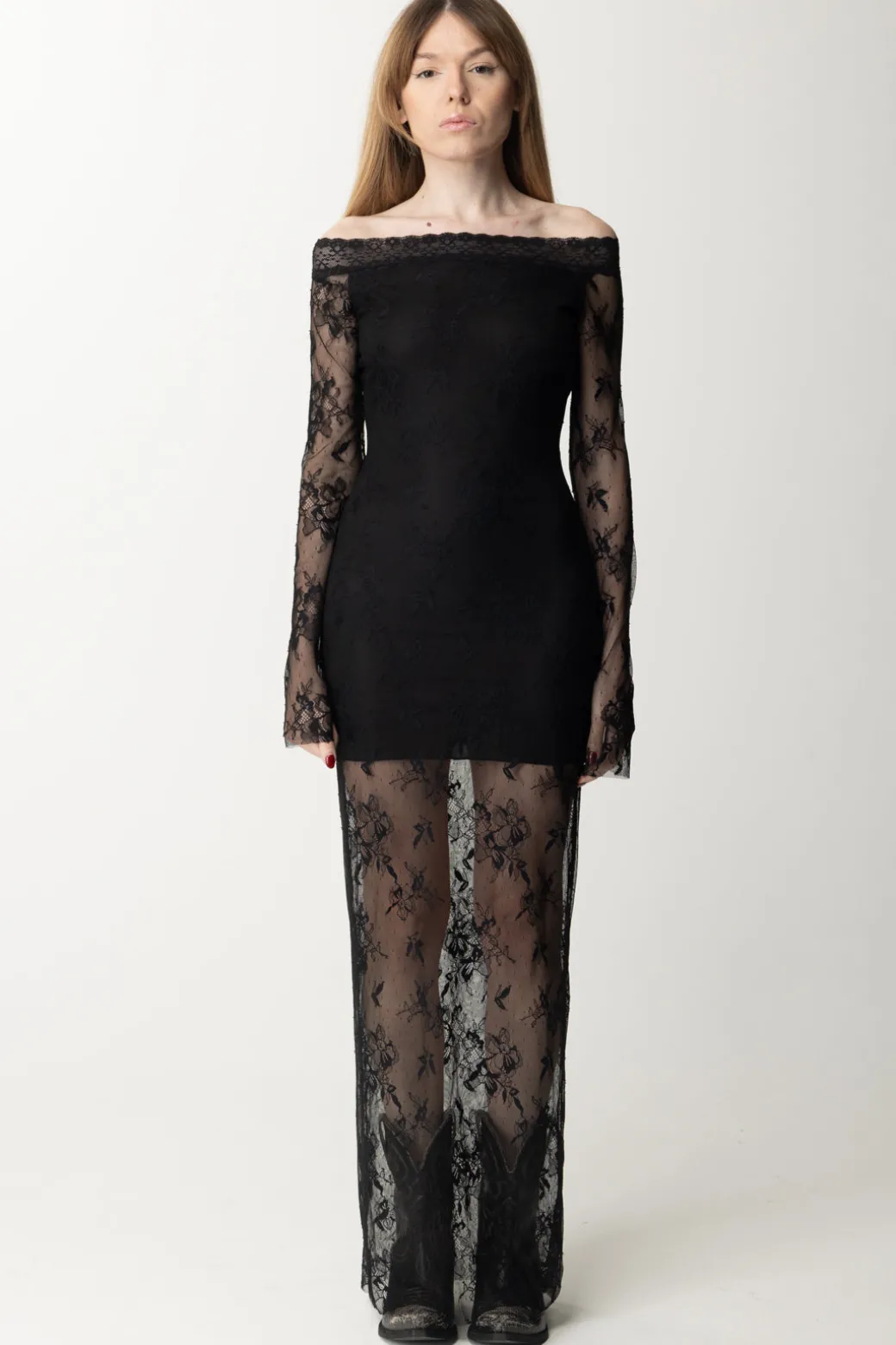 Donna Aniye By Abito Lungo In Pizzo Deny