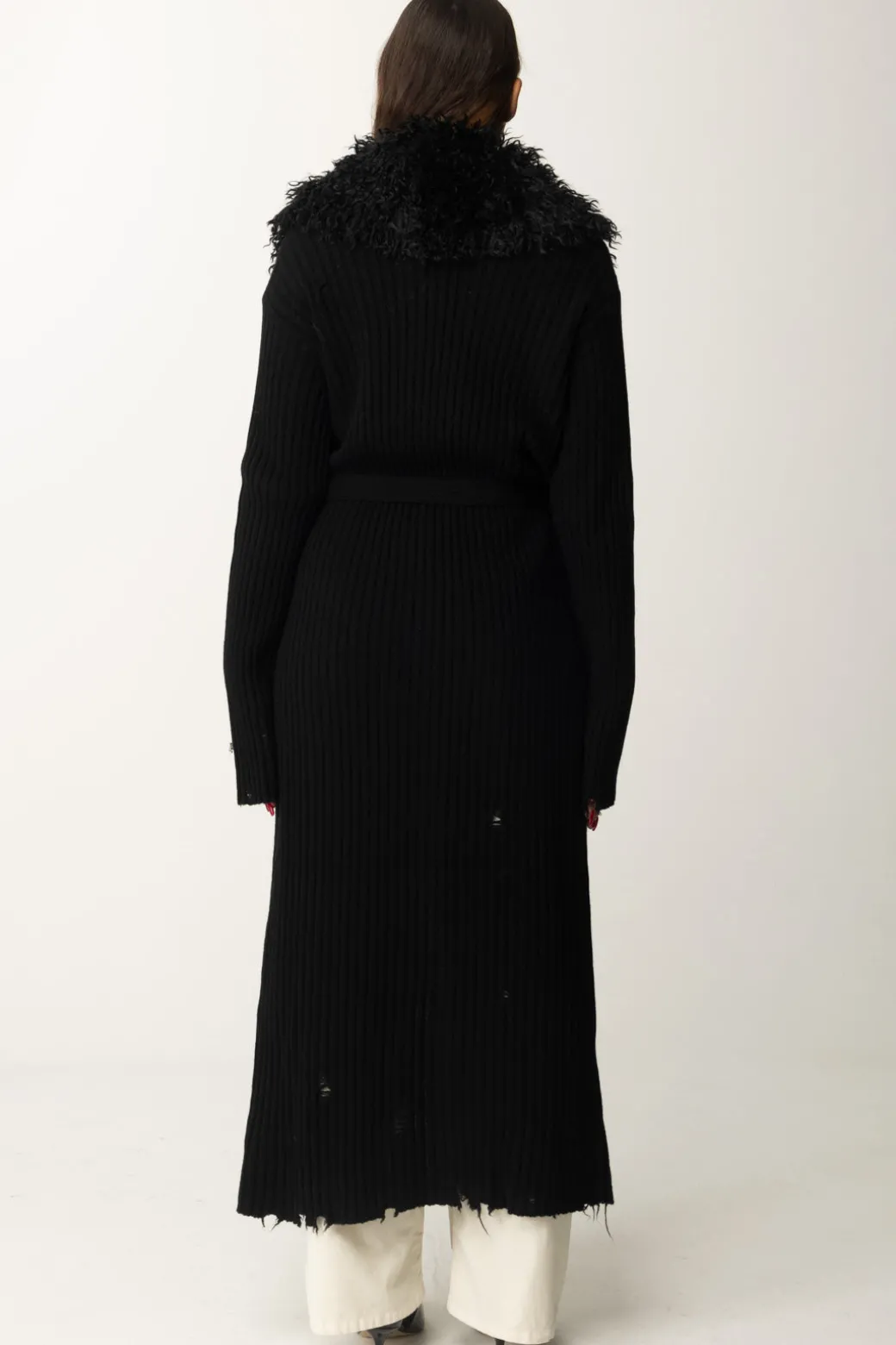 Donna Aniye By Cappotto In Maglia con Collo In Pelliccia Kate