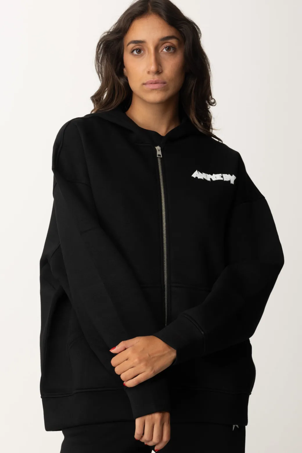 Donna Aniye By Felpa Full Zip con Cappuccio e Stampa Mickey