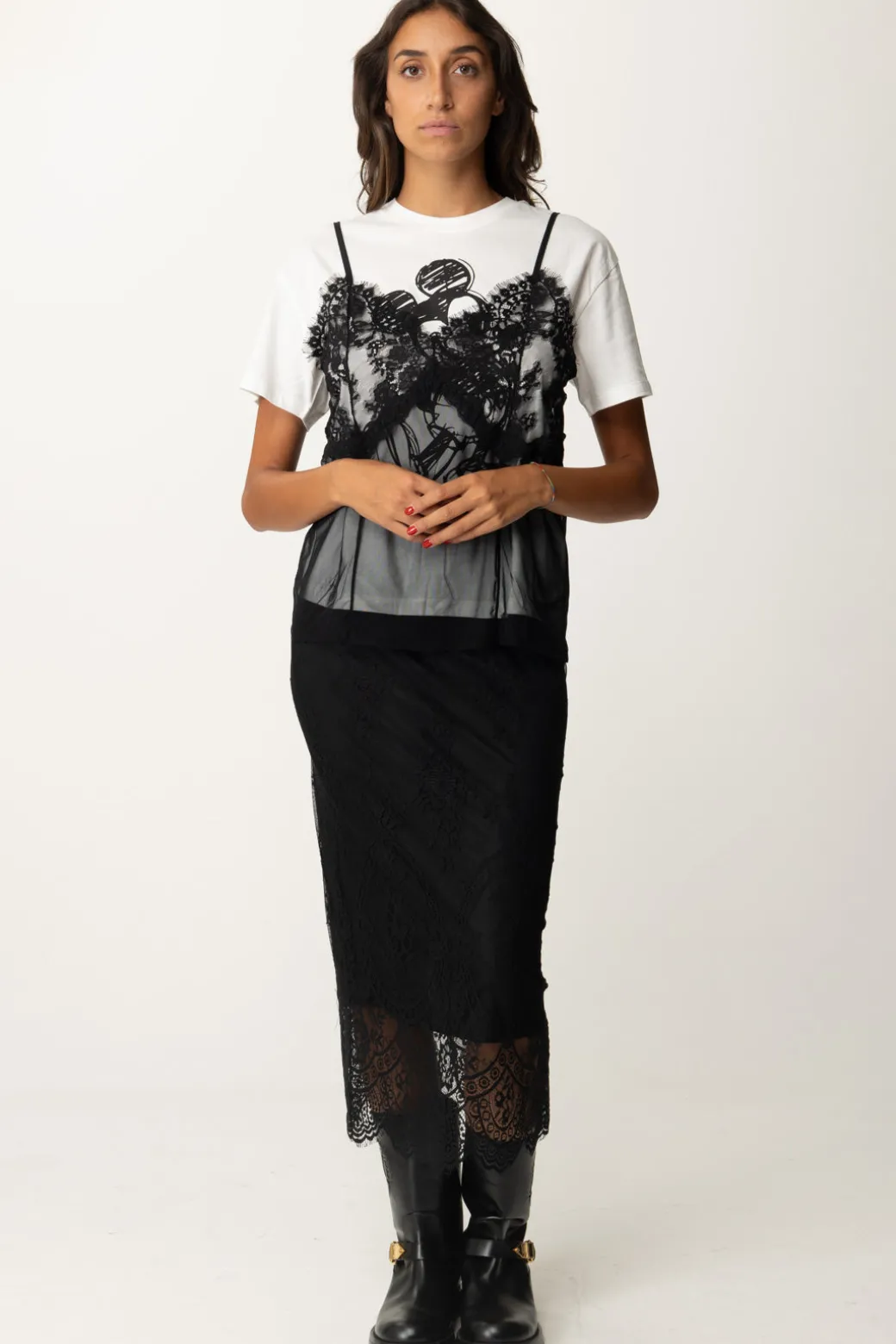 Donna Aniye By Lace Shirt Mickey