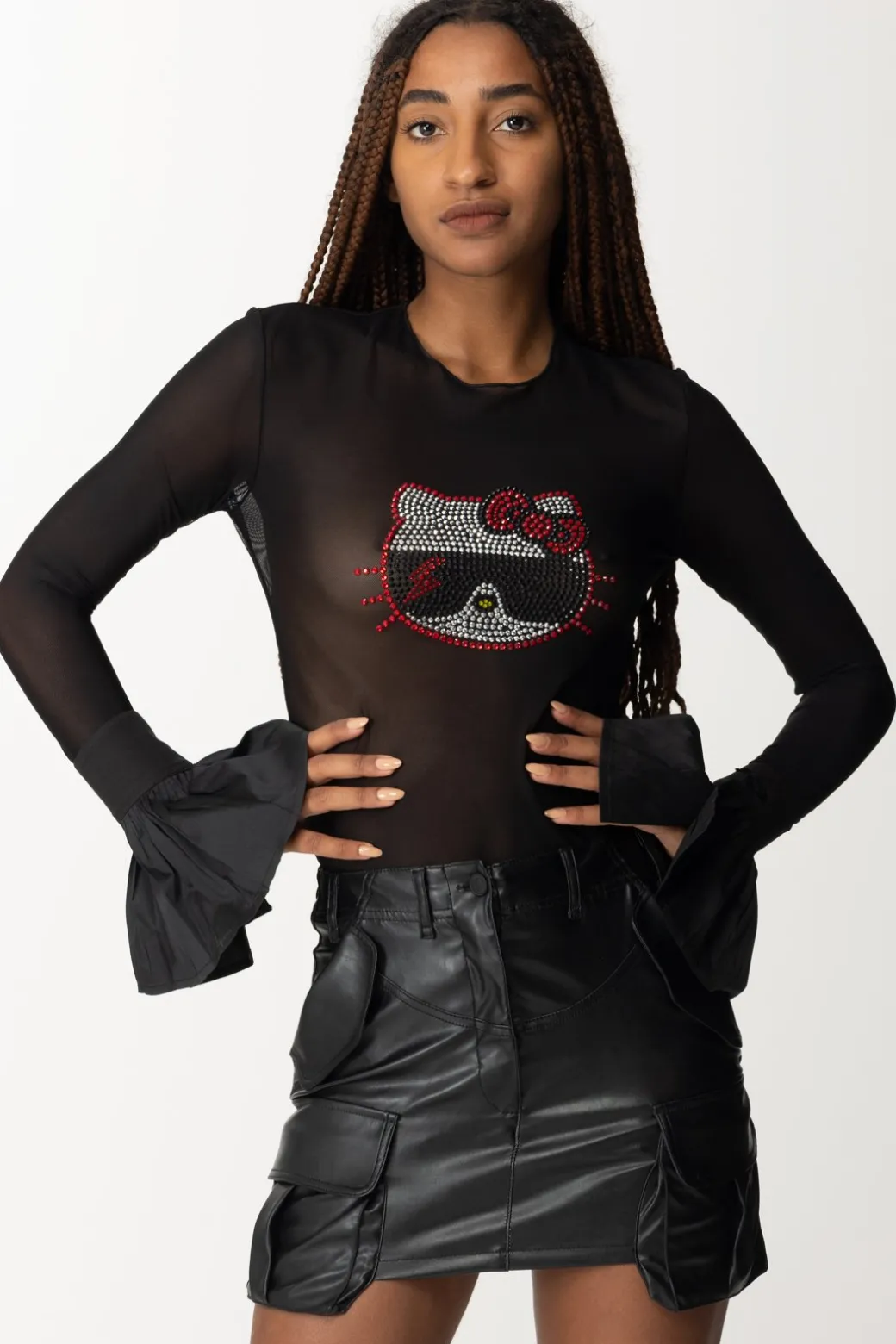 Donna Aniye By Maglia In Tulle con Stampa Hello Kitty