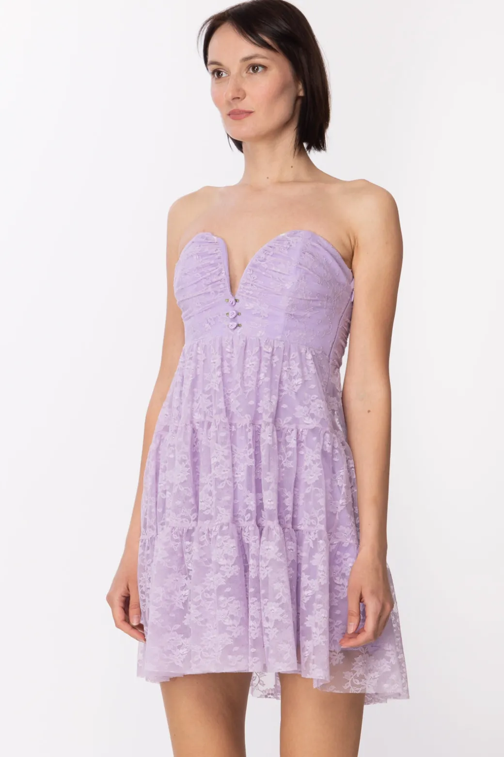 Donna Aniye By Mini Abito Eta In Pizzo con Scollo a V