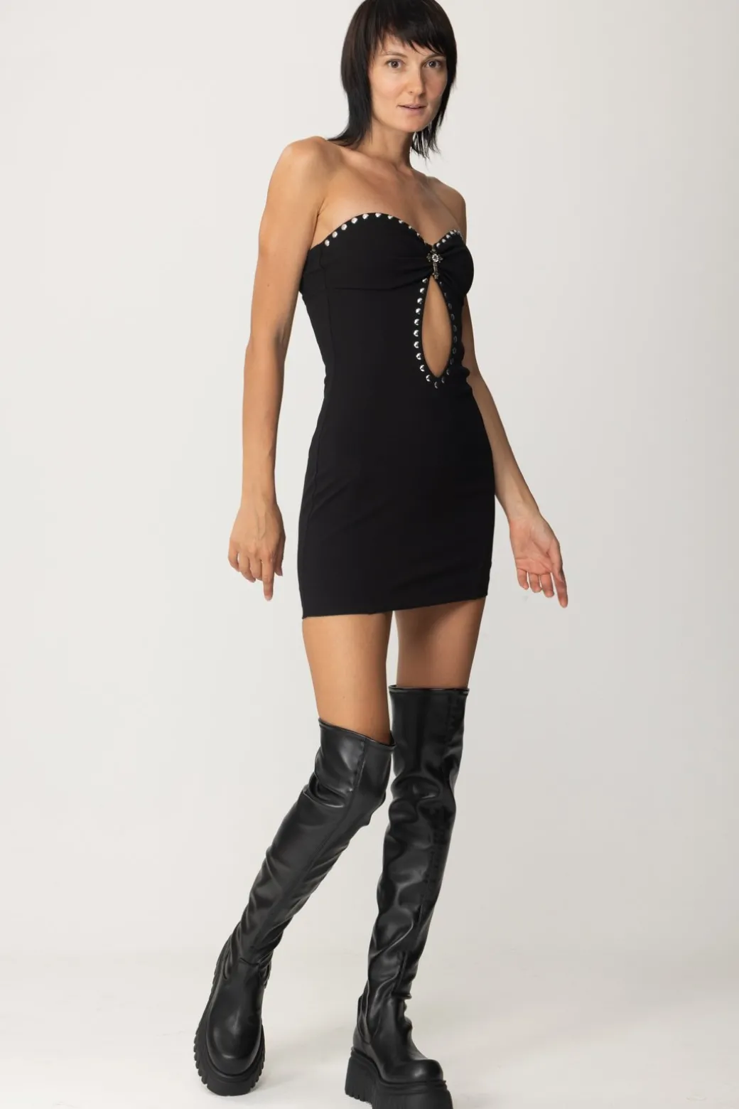 Donna Aniye By Mini Abito Scollo Cuore e Borchie