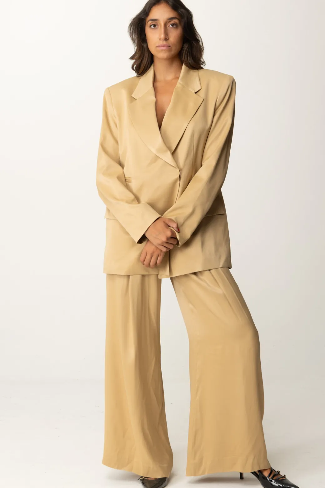 Donna Aniye By Pantaloni Wide-leg In Raso Jodie