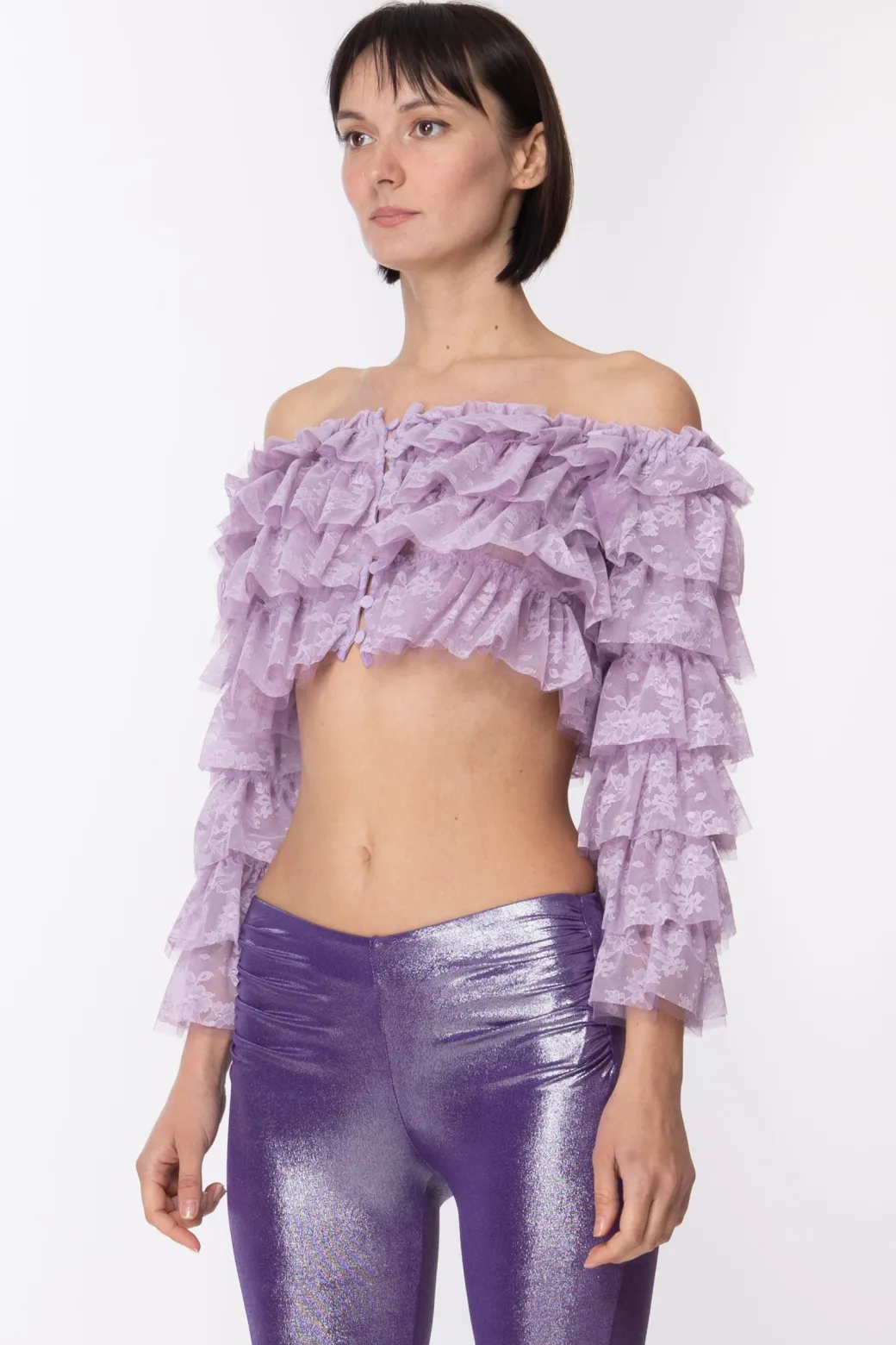 Donna Aniye By Top con Rouches e Spalle Scoperte