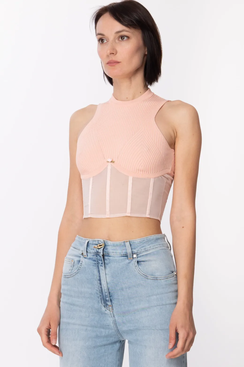 Donna Aniye By Top Steccato con Scollo All'americana