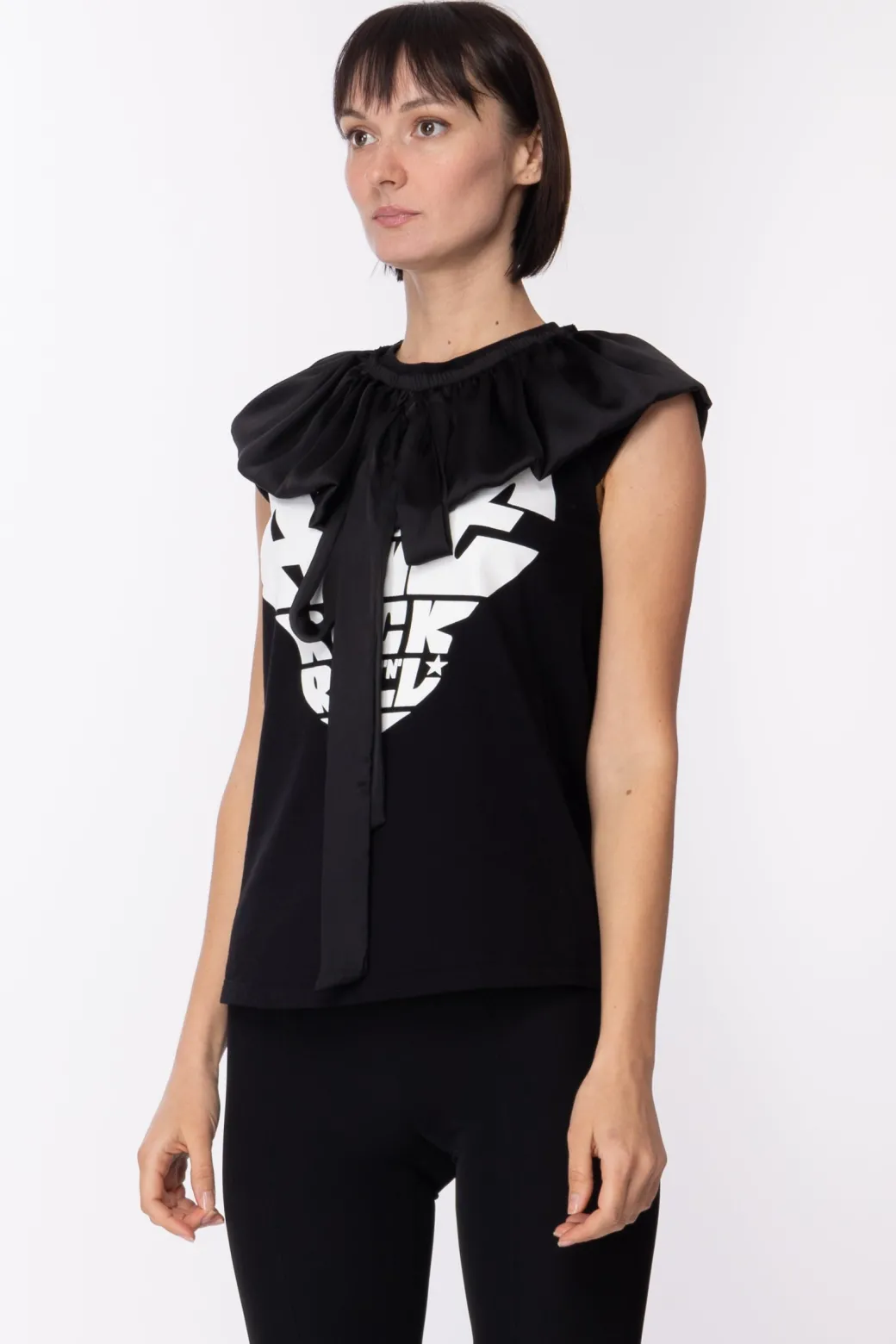 Donna Aniye By T-shirt Amanda con Colletto Volant