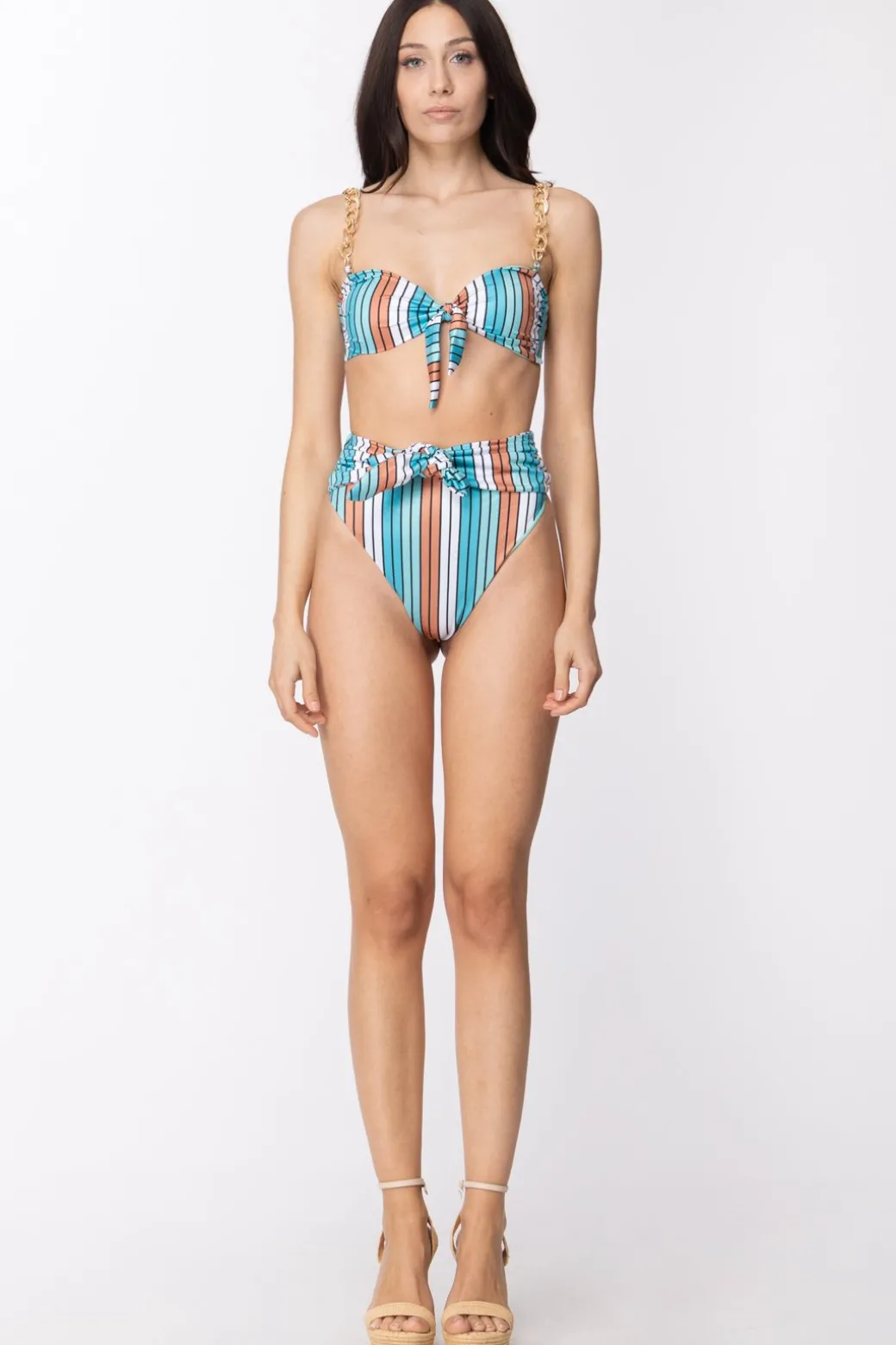 Donna Ardoel Bikini a Righe con Nodi e Catene Yoana