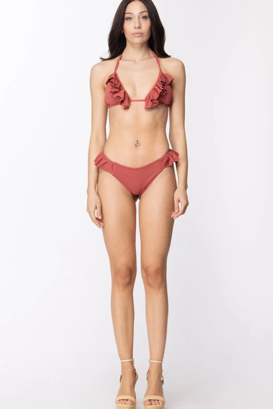 Donna Ardoel Bikini a Triangolo a Costine con Volant Petalo