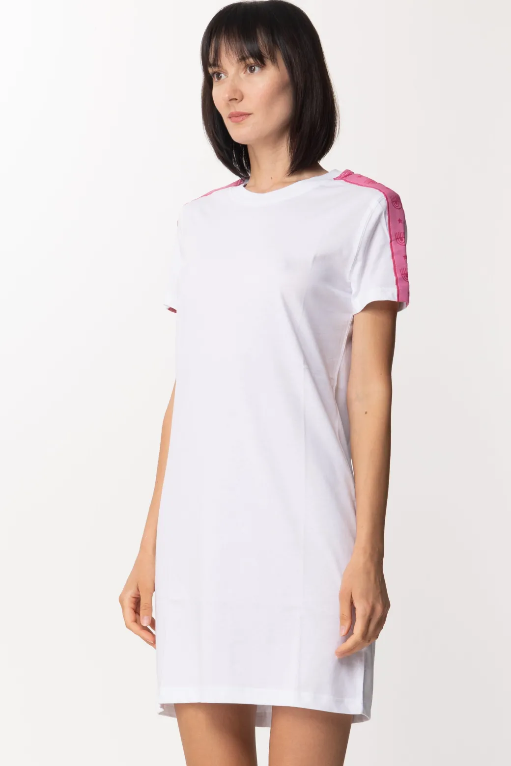 Donna Chiara Ferragni Mini Abito T-shirt con Banda Logata