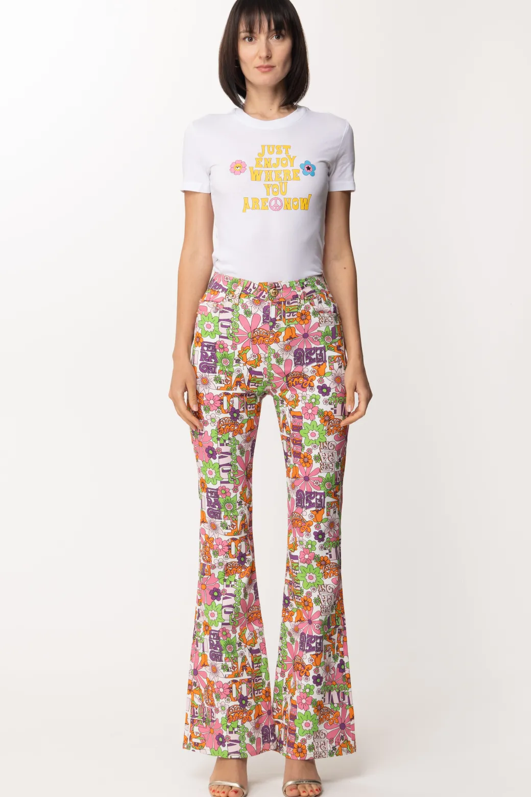 Donna Chiara Ferragni Pantaloni a Zampa Stampati