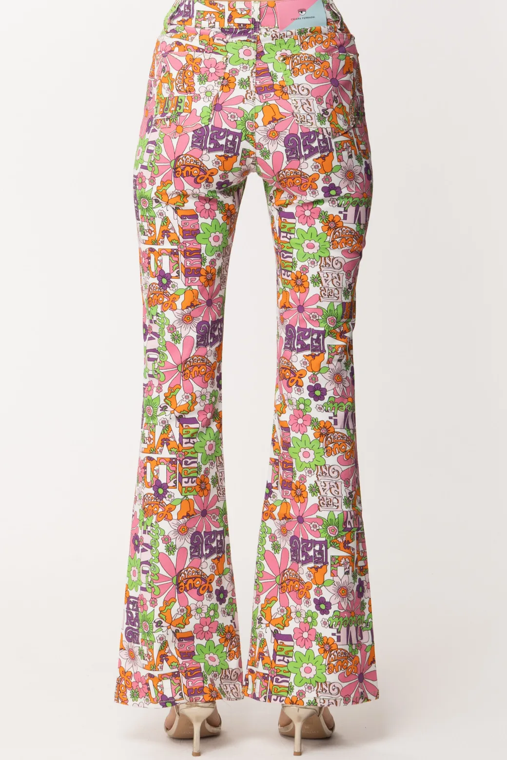 Donna Chiara Ferragni Pantaloni a Zampa Stampati