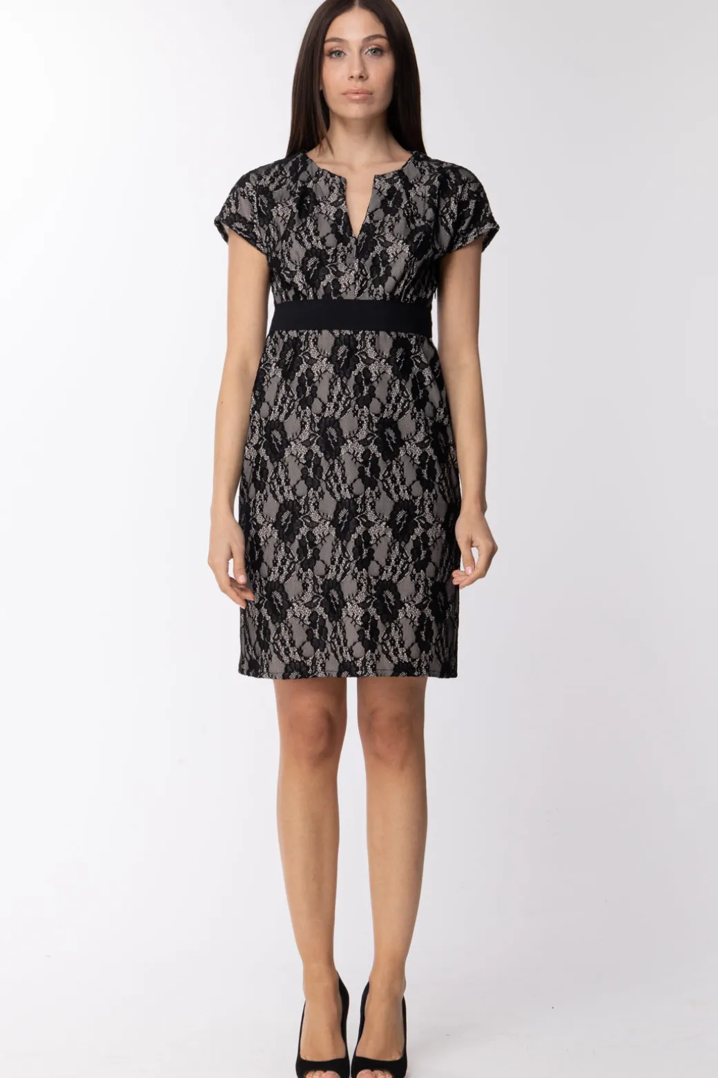 Donna Dixie : Abito Elegante In Pizzocon Fascia In Vita