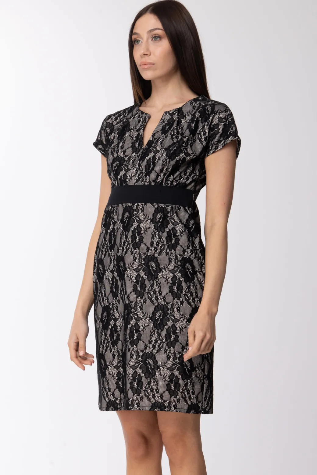 Donna Dixie : Abito Elegante In Pizzocon Fascia In Vita