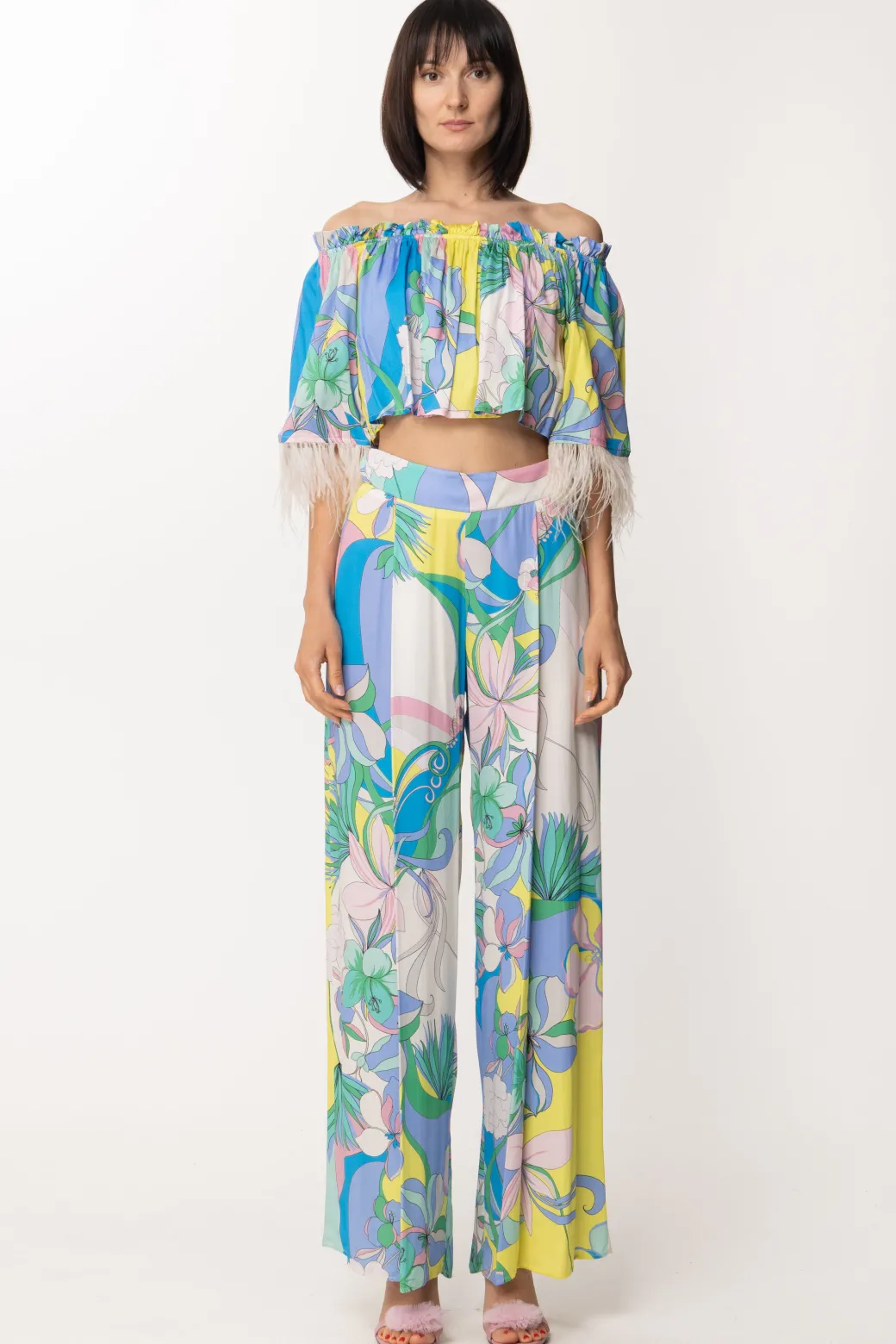 Donna Dramèe Crop Top con