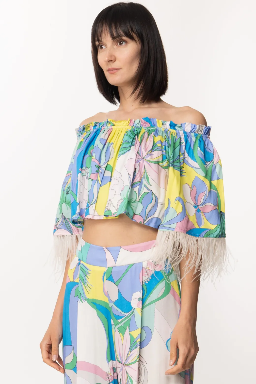Donna Dramèe Crop Top con