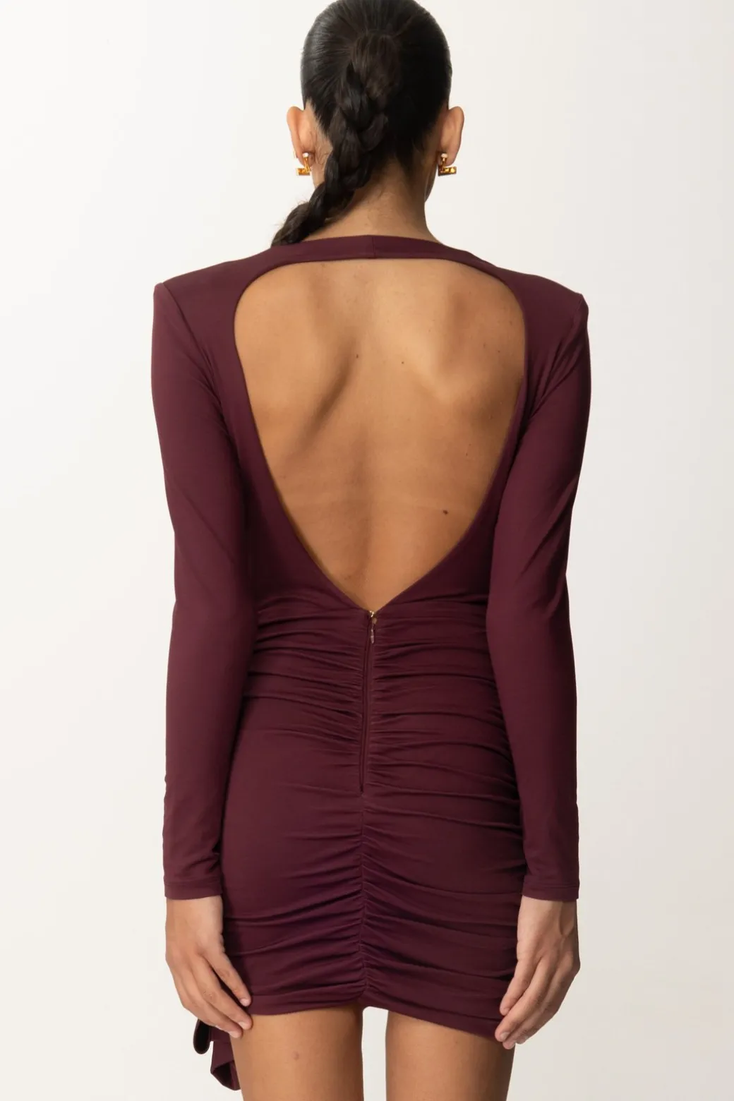 Donna Elisabetta Franchi Abito In Jersey Drappeggiato con Schiena Nuda