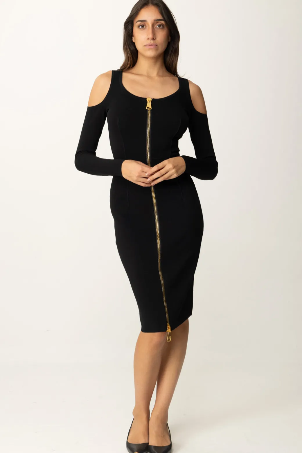 Donna Elisabetta Franchi Abito Midi con Zip