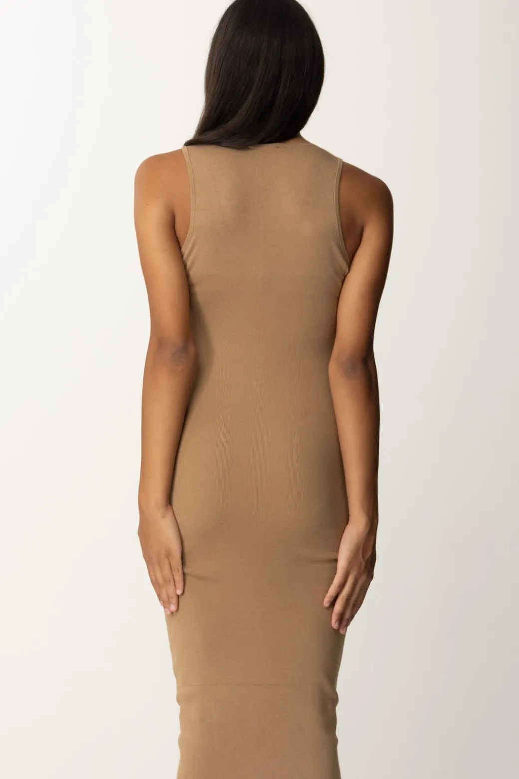 Donna Elisabetta Franchi Abito Midi In Viscosa con Bande Logo