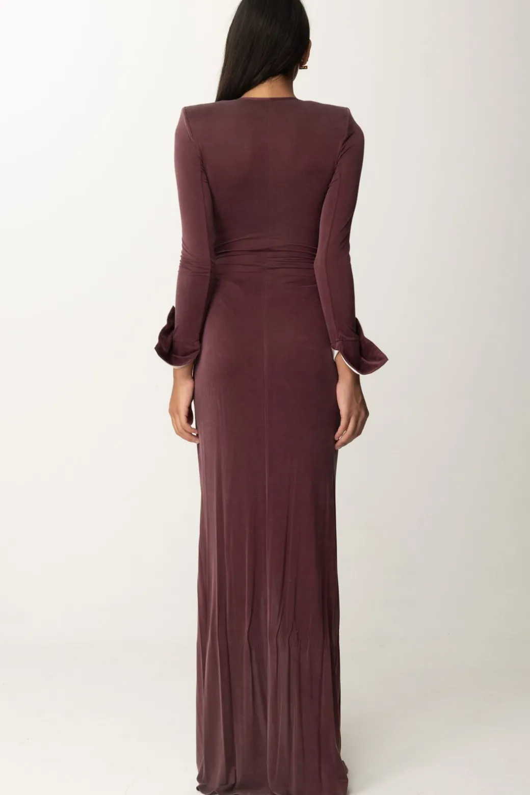 Donna Elisabetta Franchi Abito Red Carpet con Fusciacca a Fiocco