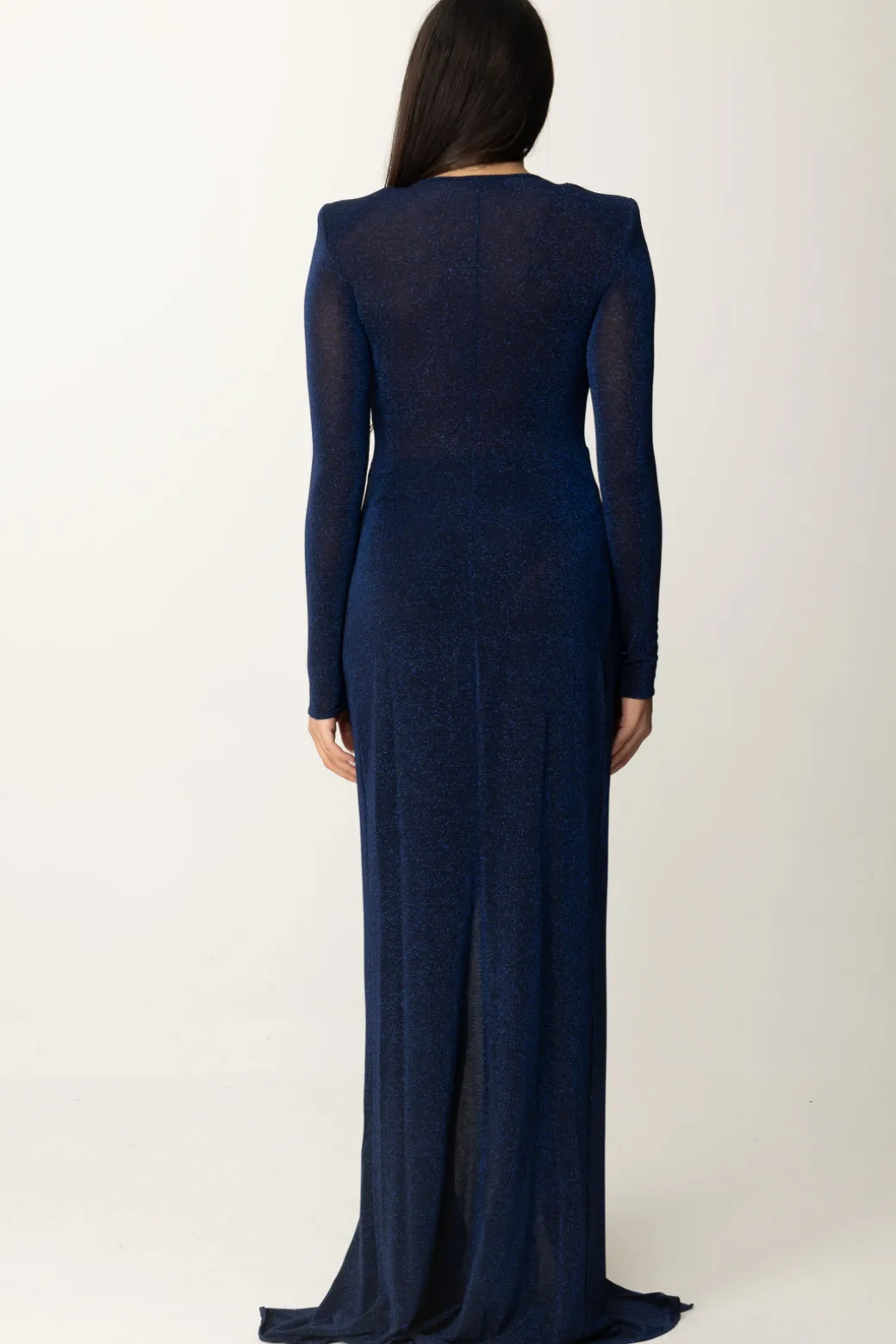 Donna Elisabetta Franchi Abito Red Carpet In Lurex con Nodo Centrale