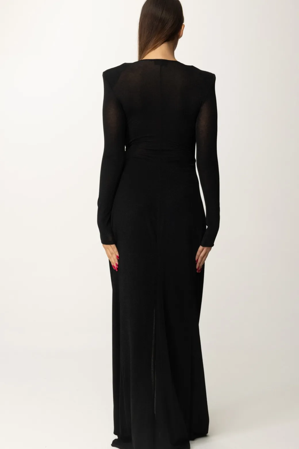 Donna Elisabetta Franchi Abito Red Carpet In Lurex con Nodo Centrale