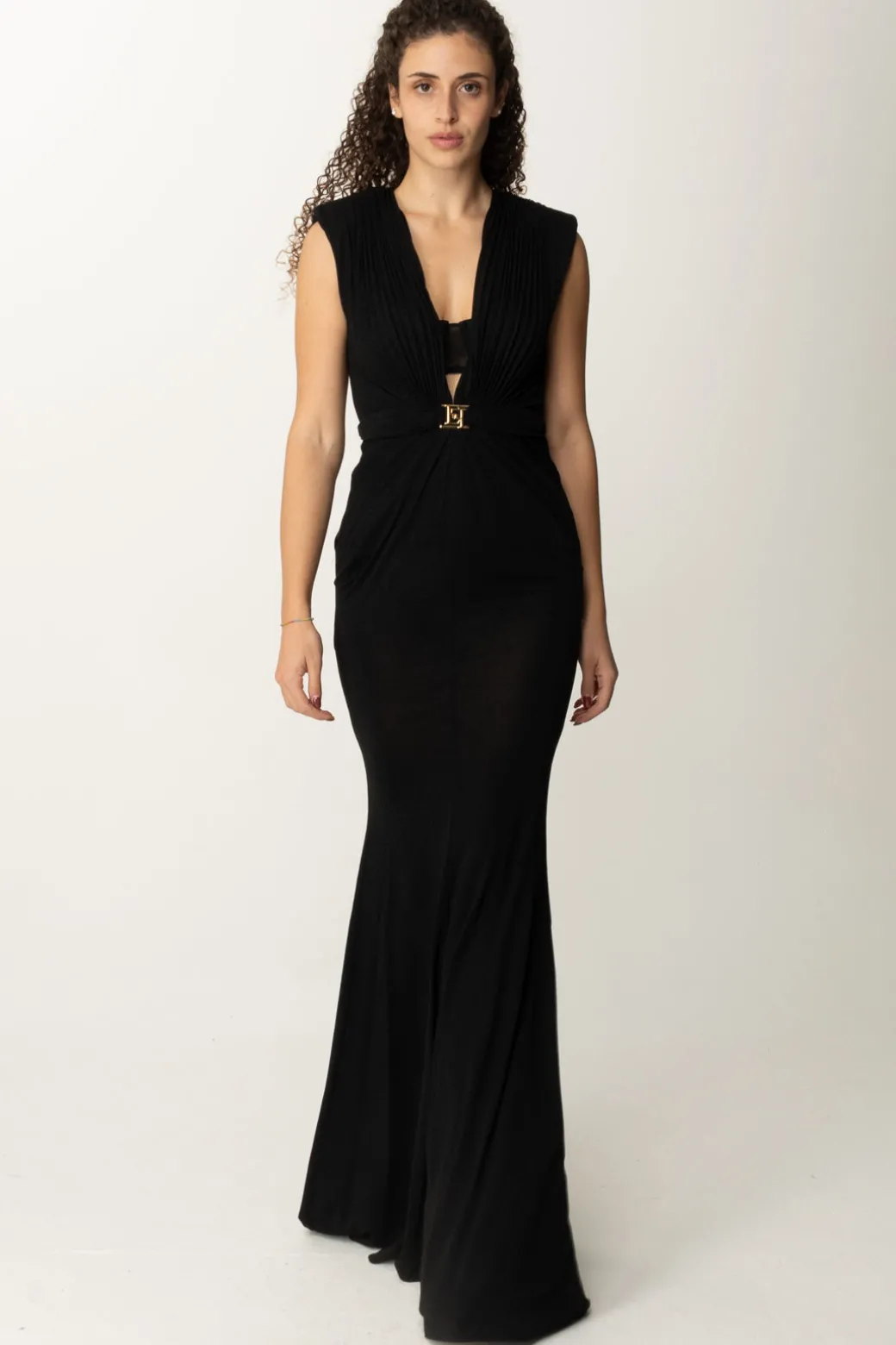 Donna Elisabetta Franchi Abito Red Carpet In Lurex con Reggiseno