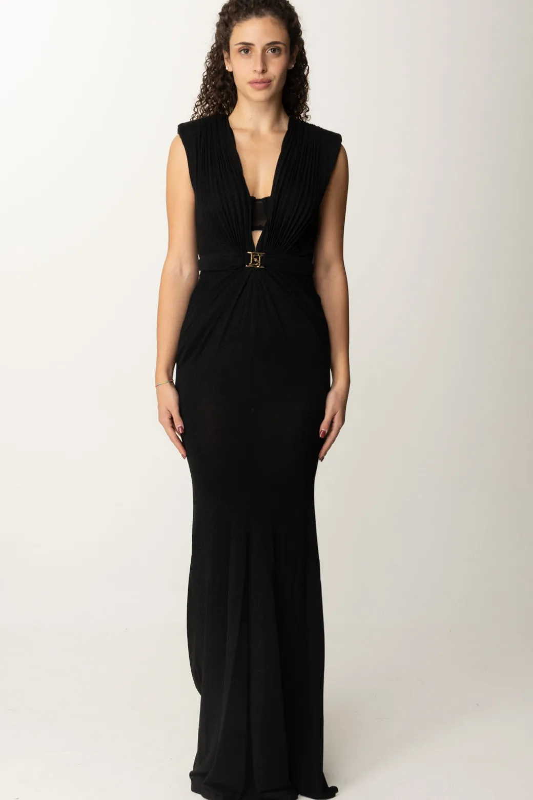 Donna Elisabetta Franchi Abito Red Carpet In Lurex con Reggiseno
