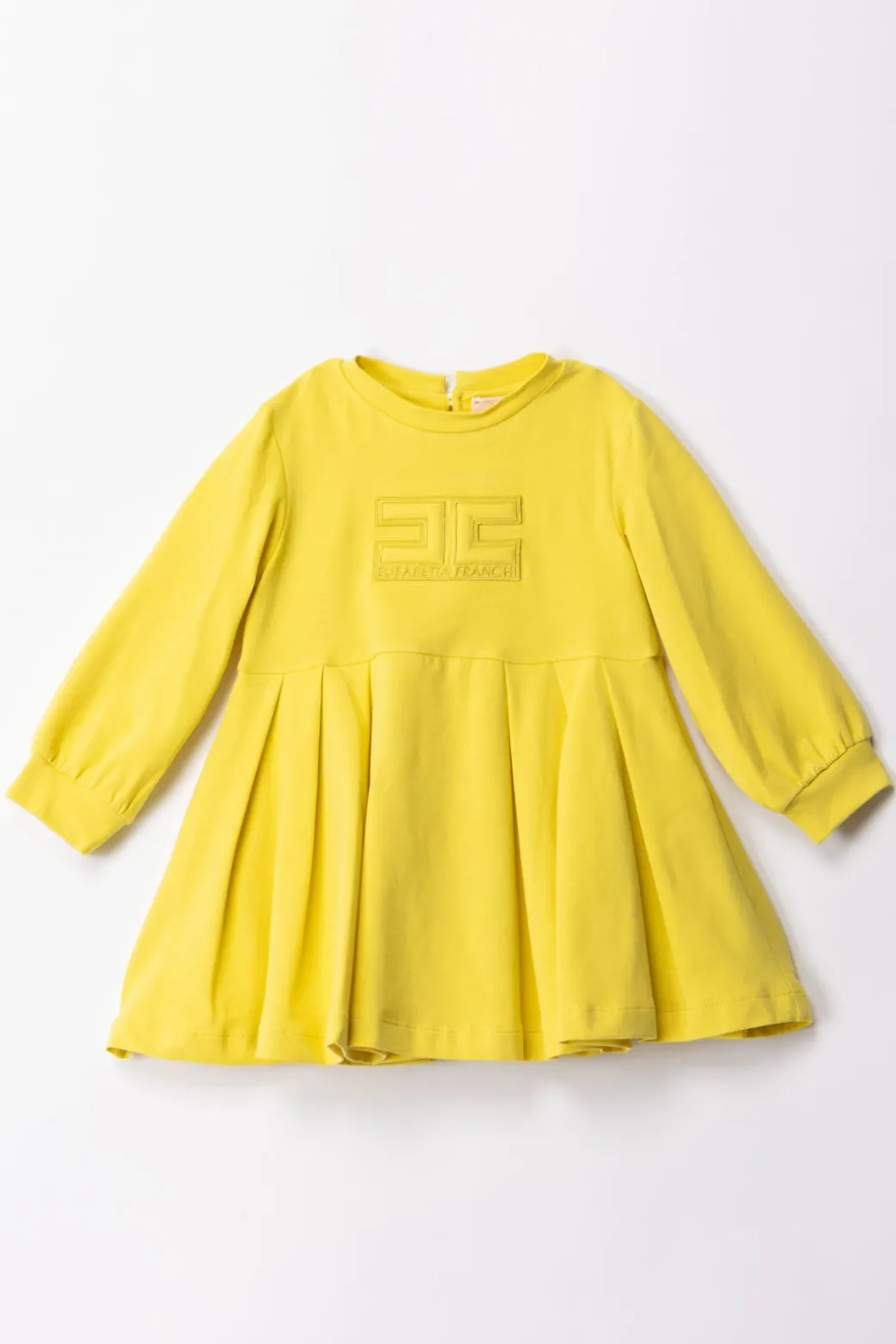 Elisabetta Franchi Bambina Abito Gonna a Pieghe e Logo Embossed