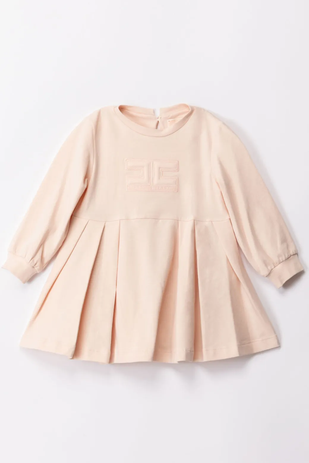 Elisabetta Franchi Bambina Abito Gonna a Pieghe e Logo Embossed