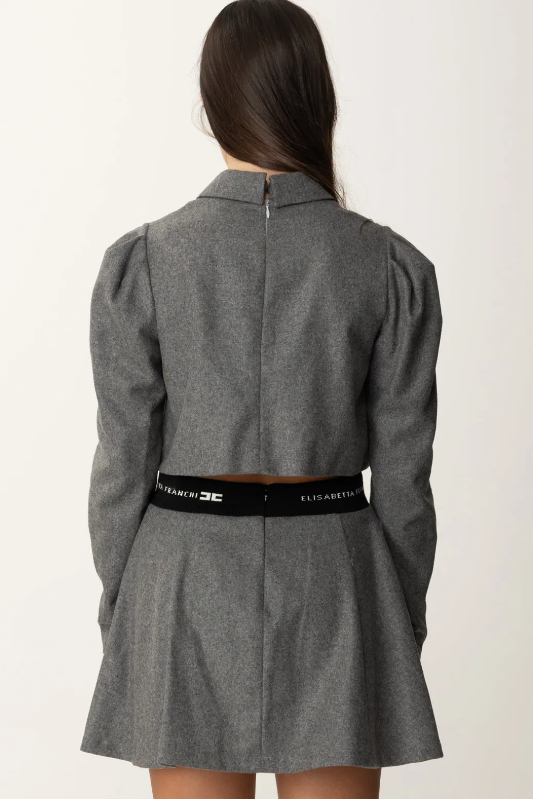 Elisabetta Franchi Bambina Abito In Lana con Cravatta e Cut-out
