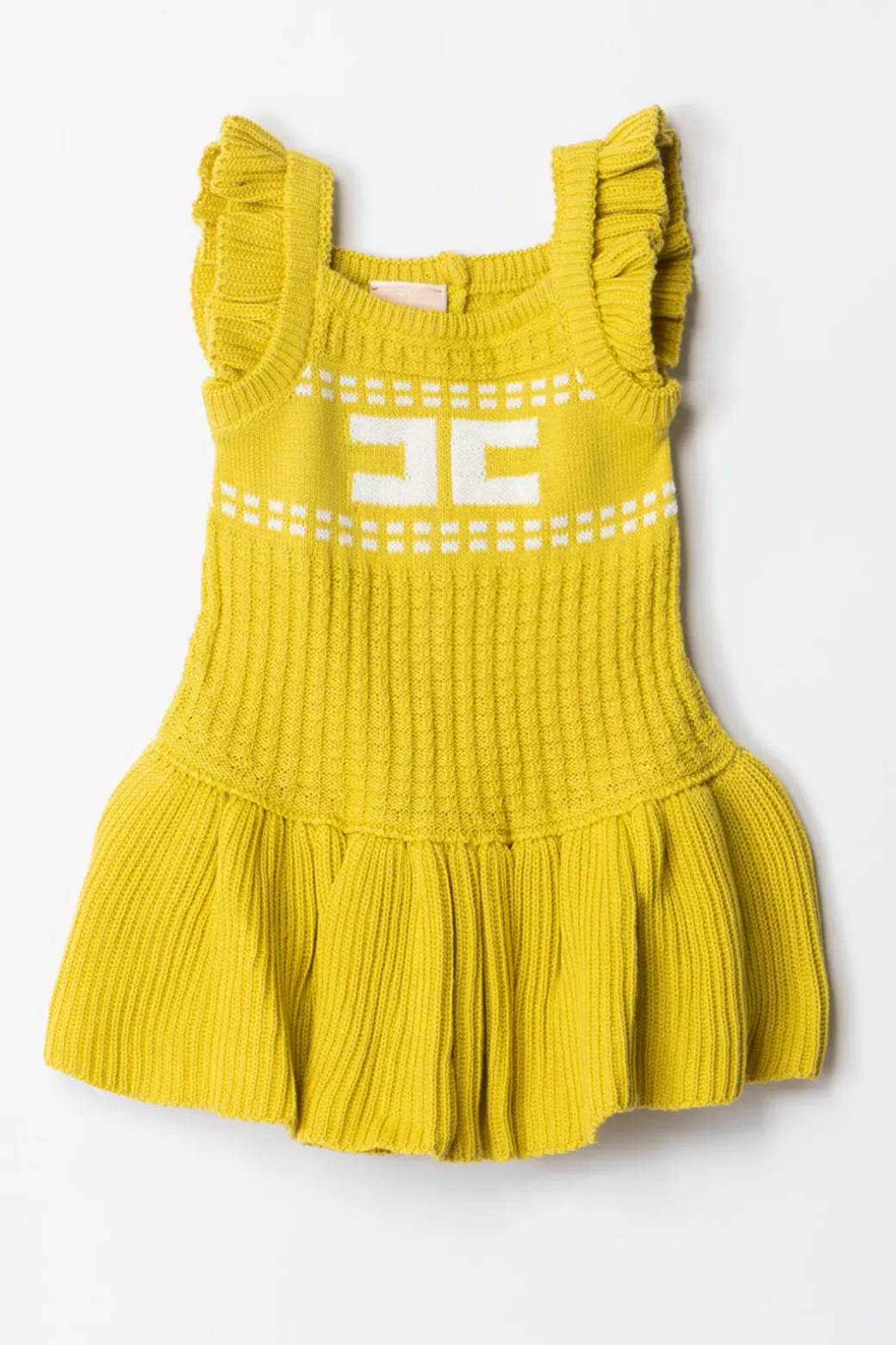 Elisabetta Franchi Bambina Abito In Maglia con Ricamo Logo