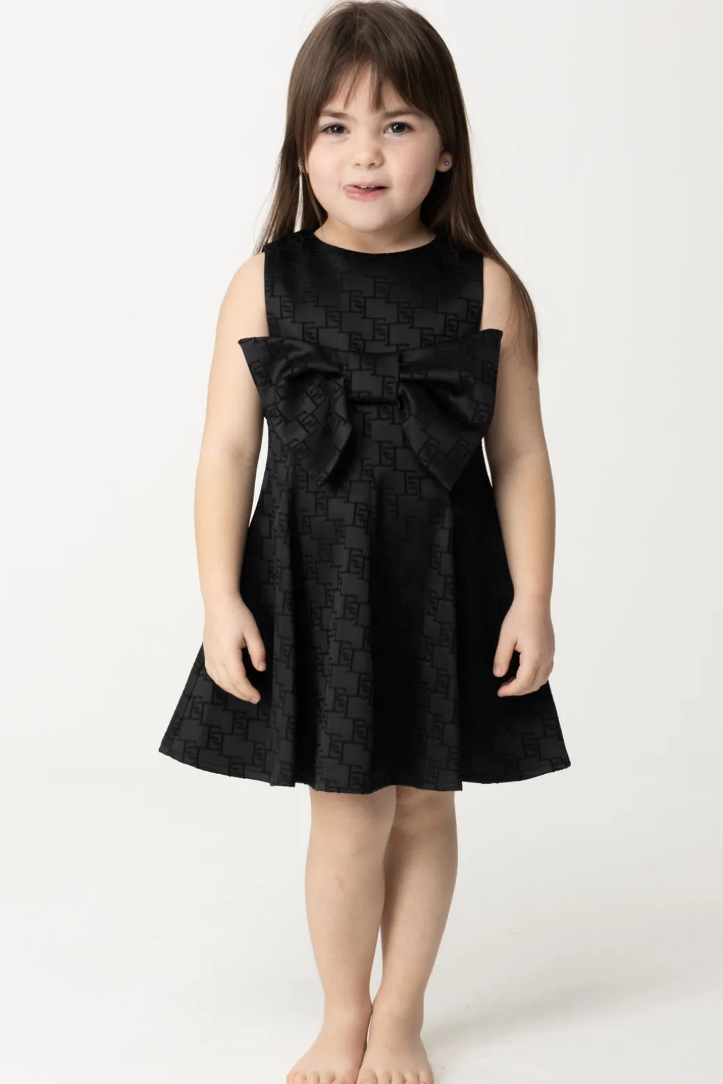 Elisabetta Franchi Bambina Abito In Raso con Loghi