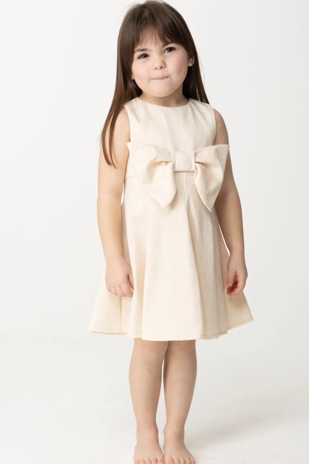 Elisabetta Franchi Bambina Abito In Raso con Loghi