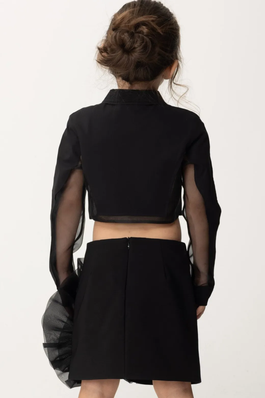 Elisabetta Franchi Bambina Camicia con Maniche In Tulle