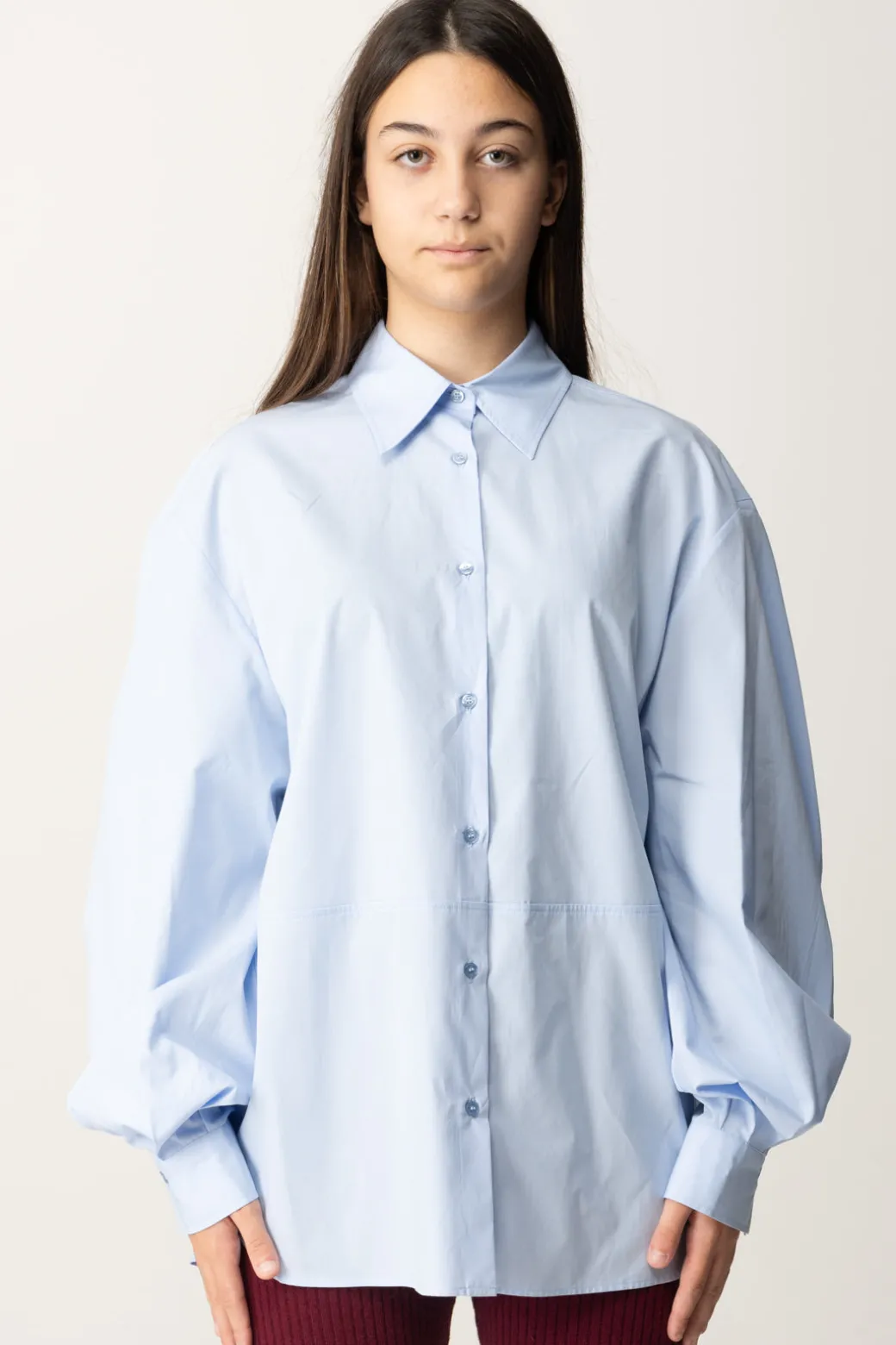 Elisabetta Franchi Bambina Camicia Over con Ricamo Flock Sul Retro