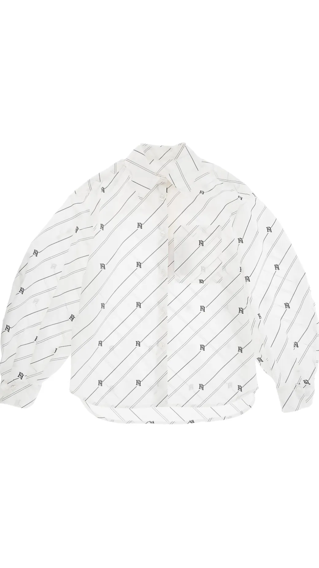 Elisabetta Franchi Bambina Camicia Oversize con Stampa Righe