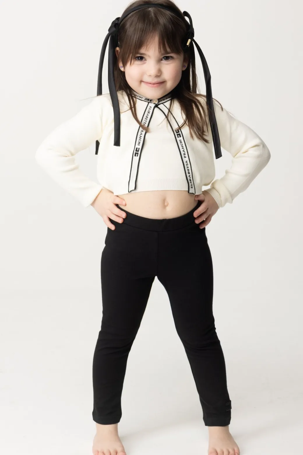 Elisabetta Franchi Bambina Cardigan con Bande Logate