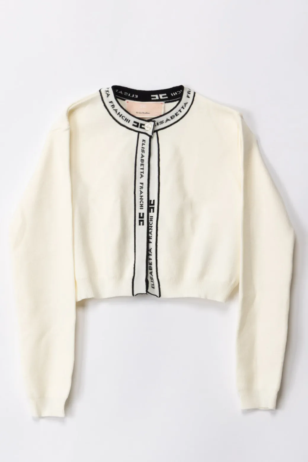 Elisabetta Franchi Bambina Cardigan Tricot con Bande Logate