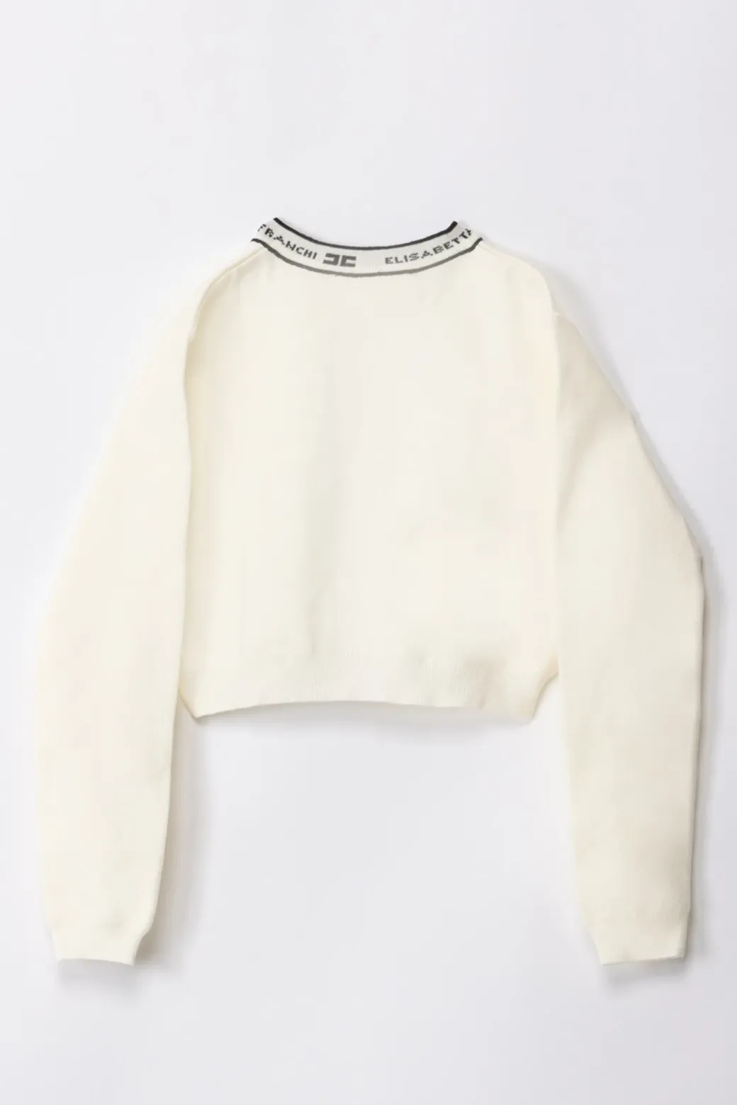 Elisabetta Franchi Bambina Cardigan Tricot con Bande Logate