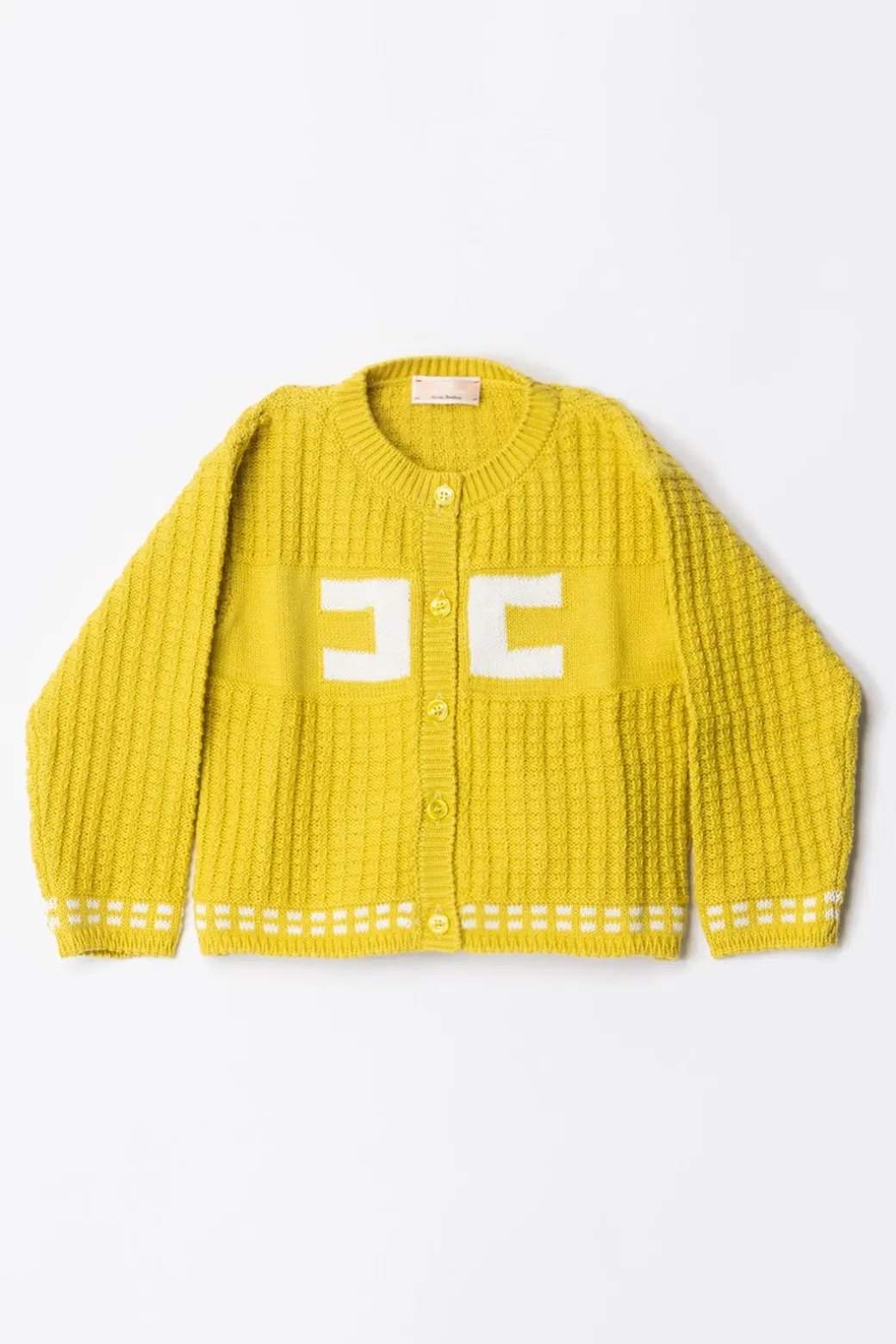 Elisabetta Franchi Bambina Cardigan Tricot con Logo Ricamato