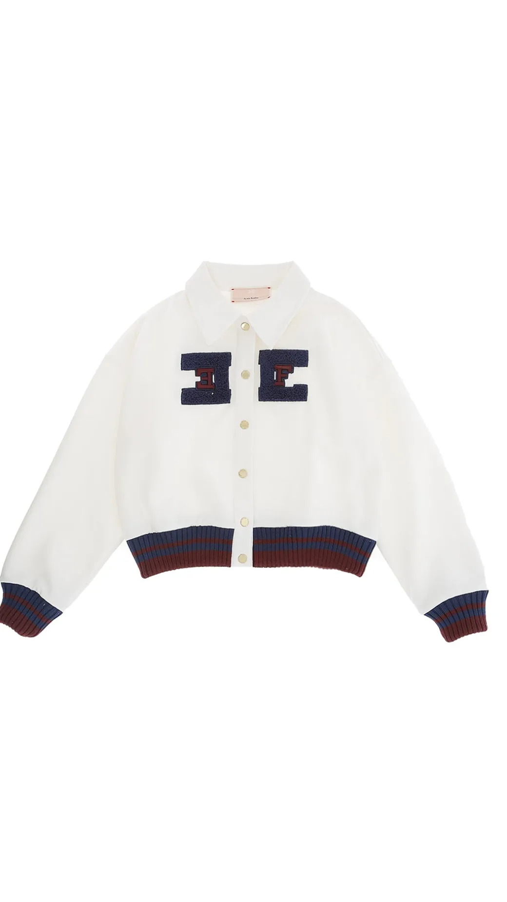 Elisabetta Franchi Bambina Felpa con Bottoni con Logo College