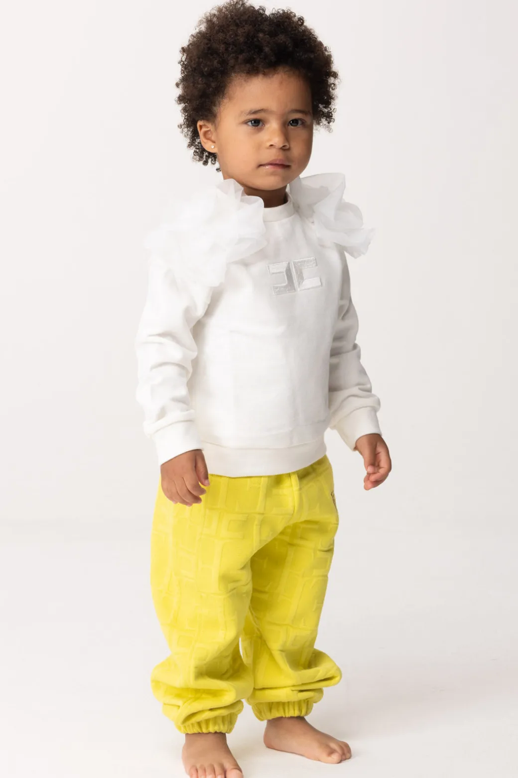 Elisabetta Franchi Bambina Felpa con Inserto In Tulle