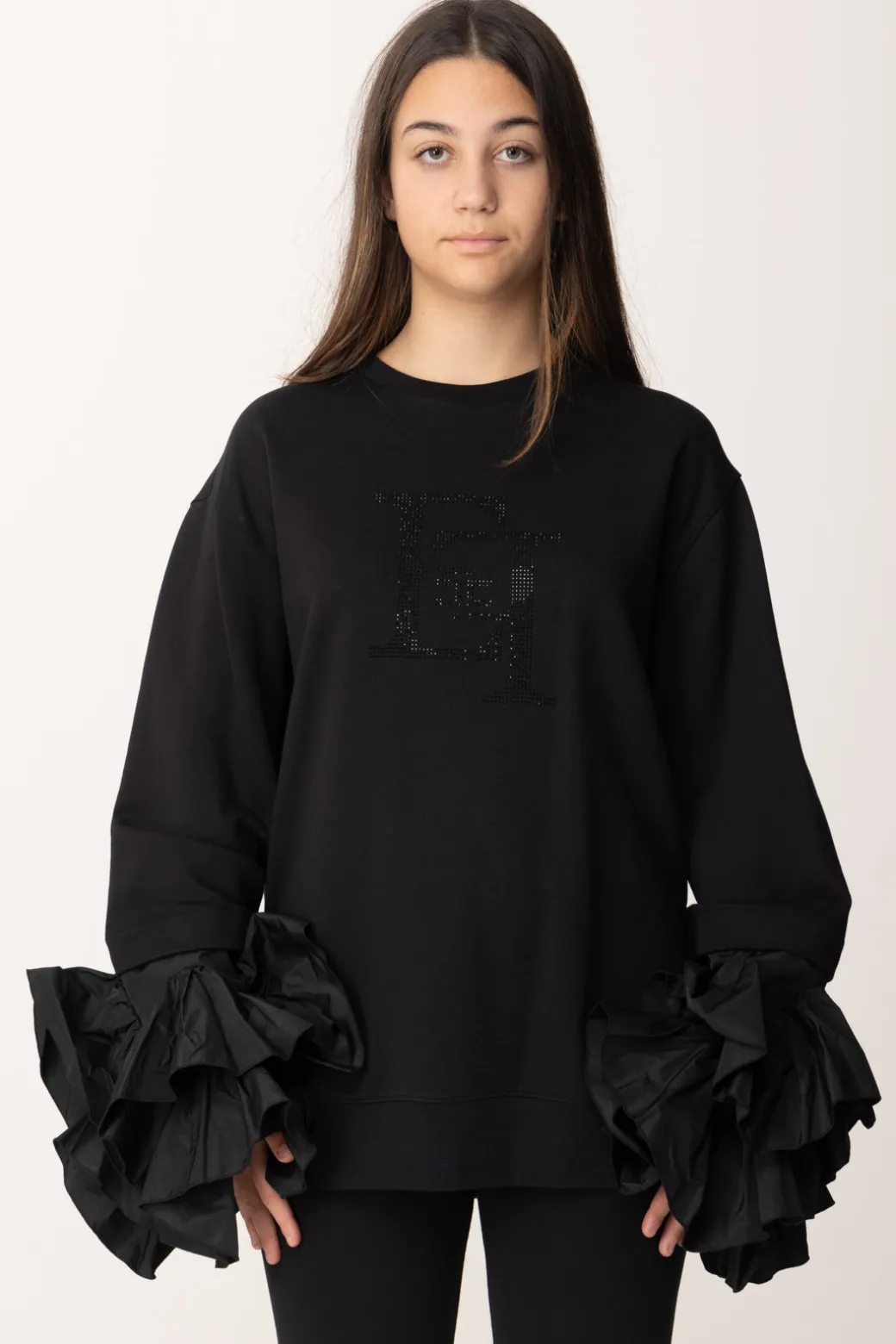 Elisabetta Franchi Bambina Felpa con Ruches In Taffetà