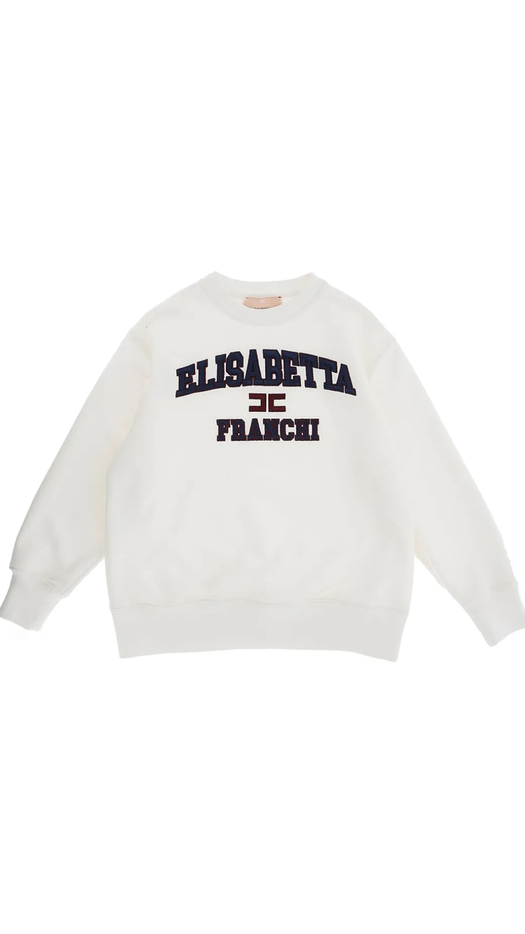 Elisabetta Franchi Bambina Felpa Over con Ricamo Logo In Stile College
