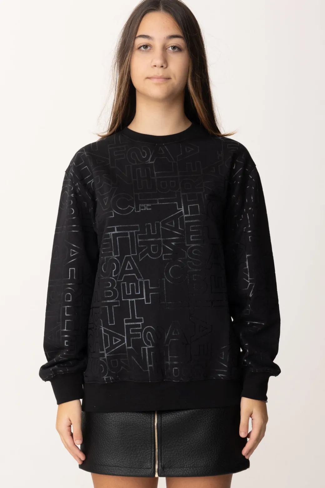 Elisabetta Franchi Bambina Felpa Over con Stampa Lettering