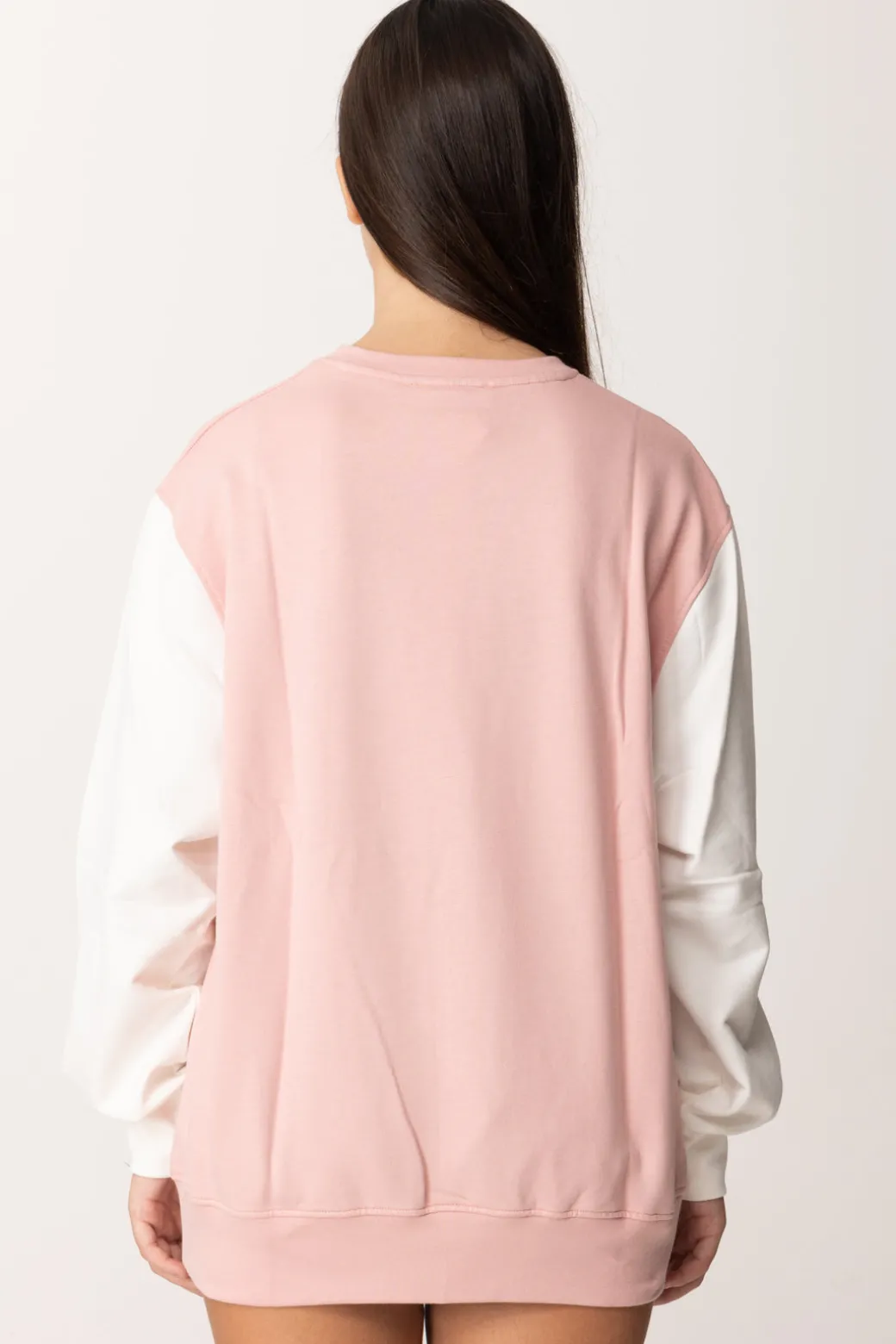Elisabetta Franchi Bambina Felpa Oversize con Stampa Logo In Stile College
