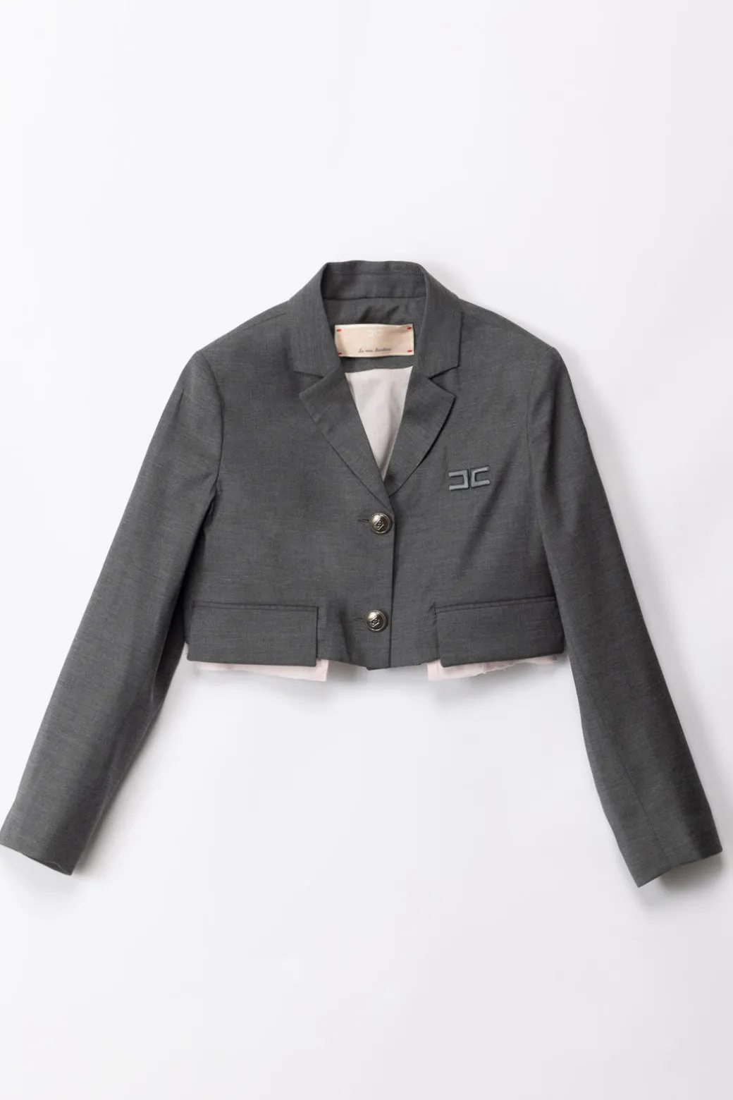 Elisabetta Franchi Bambina Giacca Crop con Ricamo