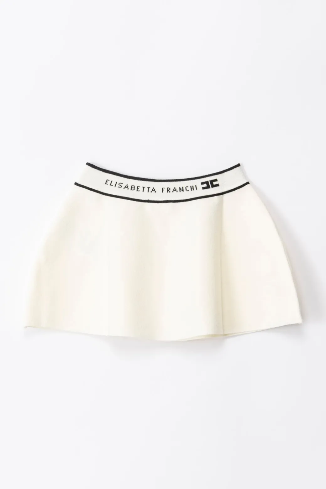 Elisabetta Franchi Bambina Gonna Tricot con Fascia Logata